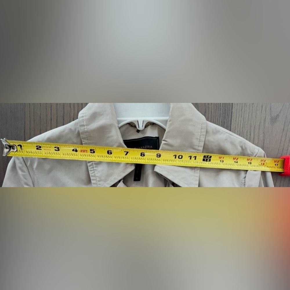 $400 BCBGMaxAzria Ruffle-Back Asymmetrical Ophelia Trench Jacket Coat - S - Picture 12 of 14